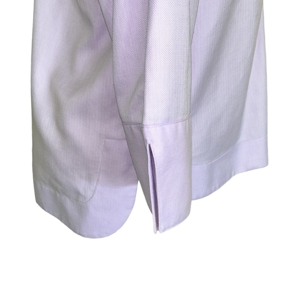 LN Hinson Wu Aileen 3/4 Sleeve Lilac Herringbone Button Back Popover Top - 4 - Picture 7 of 16